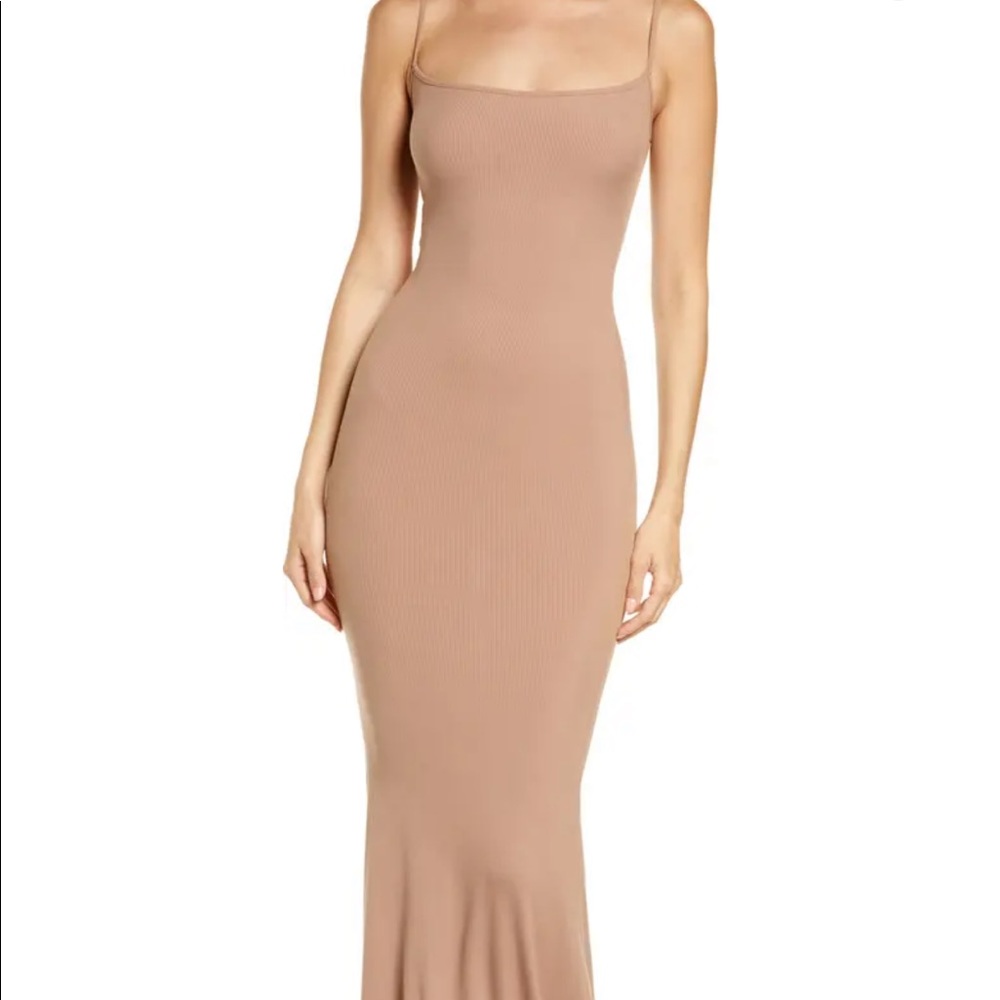 SKIMS ribbed long slip dress